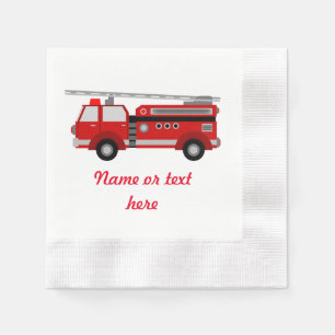 Guardanapo De Papel Caminhão de incêndio vermelho com texto