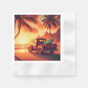 Guardanapo De Papel caminhão de surf tropical/Havaiano vintage