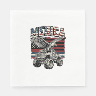 Guardanapo De Papel Caminhão Monstro Águia Americano Vintage Patriótic