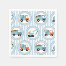 Caminhões De Construção - Branco Azul-Cinto