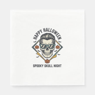 Guardanapo De Papel Camisa de Crânio de Halloween Gravura Vintage Gráf