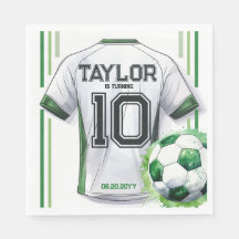Camisa de Futebol Verde para Meninos Festa de Aniv