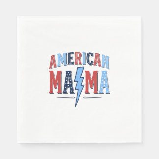Guardanapo De Papel Camisa de Gravura Vintage Patriótica Mama American