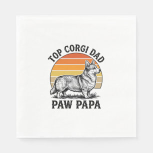 Guardanapo De Papel Camisa de Papai Corgi Vintage Sunset Dog Papa Pres
