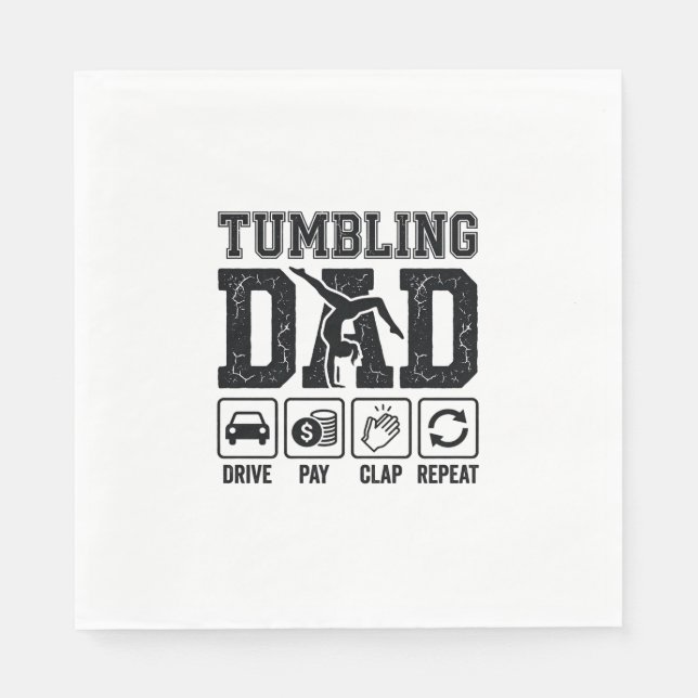 Guardanapo De Papel Camisa Tumbling Dad Drive Pay Clap Repeat Design_1 (Frente)