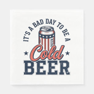 Guardanapo De Papel Camisa Vetorial Vintage de Cerveja Fria Patriótica