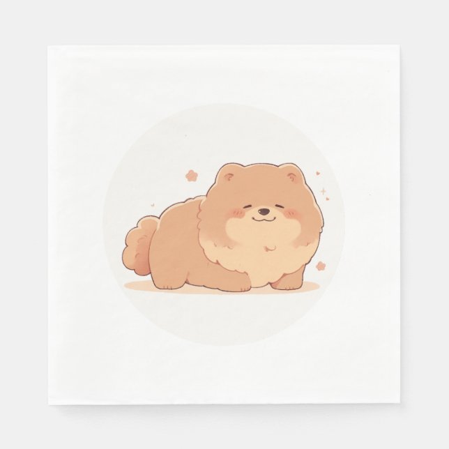 Guardanapo De Papel Camiseta Clássica Chow Adorável (10) (Frente)