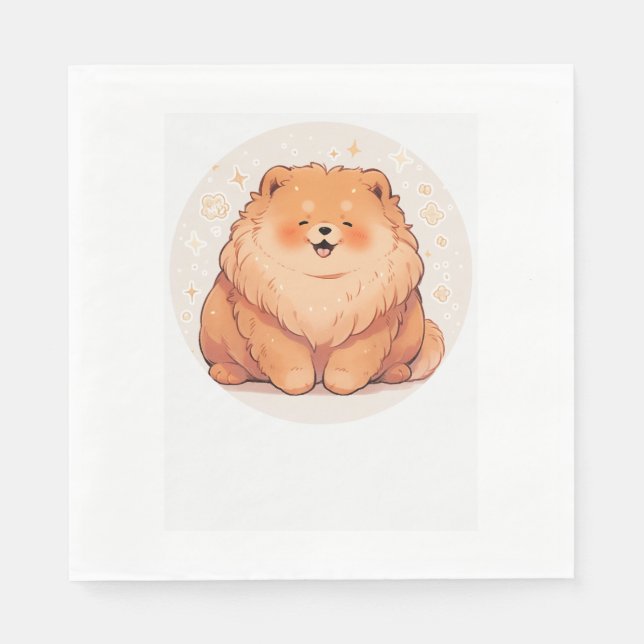 Guardanapo De Papel Camiseta Clássica Chow Adorável (7) (Frente)