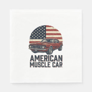 Guardanapo De Papel Camiseta com Design de Bandeira Vintage de Carro M
