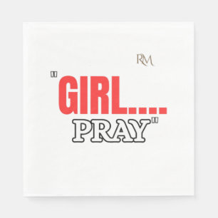 Guardanapo De Papel Camiseta Girl Pray Camiseta Cristã Baseada na Fé