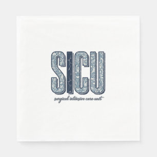 Guardanapo De Papel Camiseta Vintage SICU Unidade de Terapia Intensiva