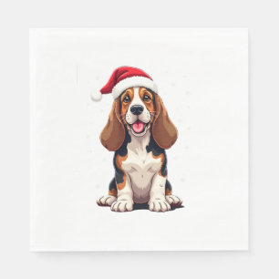 Guardanapo De Papel Camisola Regata de Natal do Basset Hound