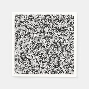 Guardanapo De Papel Camo Camuflagem Preto Cinza Branco Ártico Festa