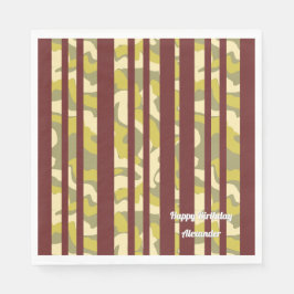 Guardanapo De Papel Camo Stripe Birthday Party