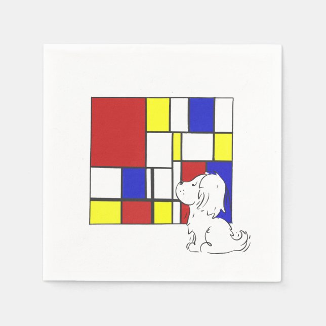 Guardanapo De Papel Camomila Inspirada em Mondrian (Frente)