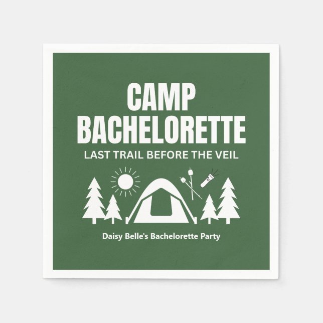 Guardanapo De Papel Camp Bachelorette Green Paper Napkin (Frente)