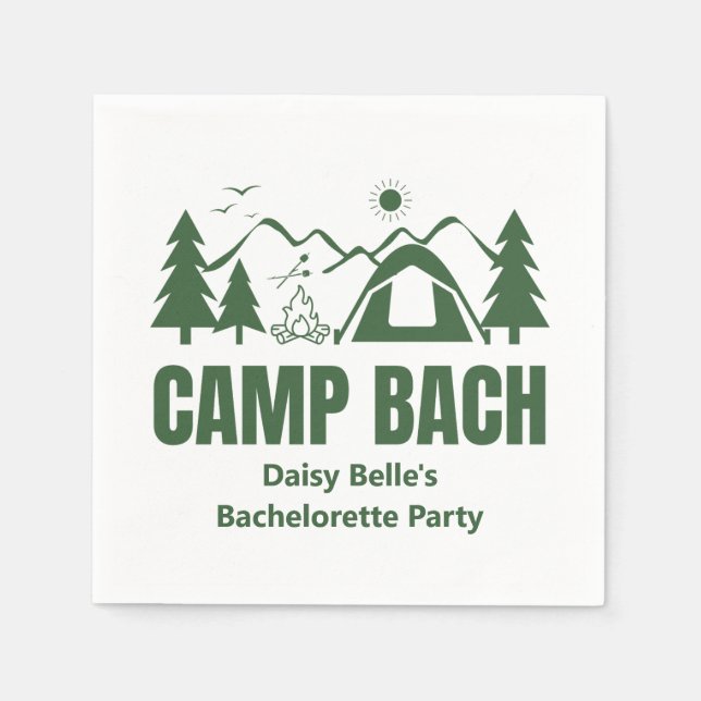 Guardanapo De Papel Camp Bachelorette Green Paper Napkin (Frente)