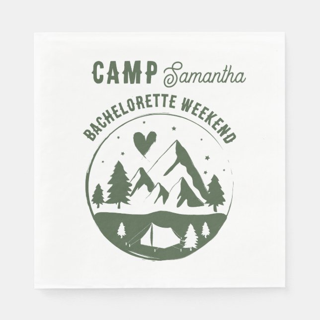 Guardanapo De Papel Camp Bachelorette Party Camping Bach Weekend (Frente)