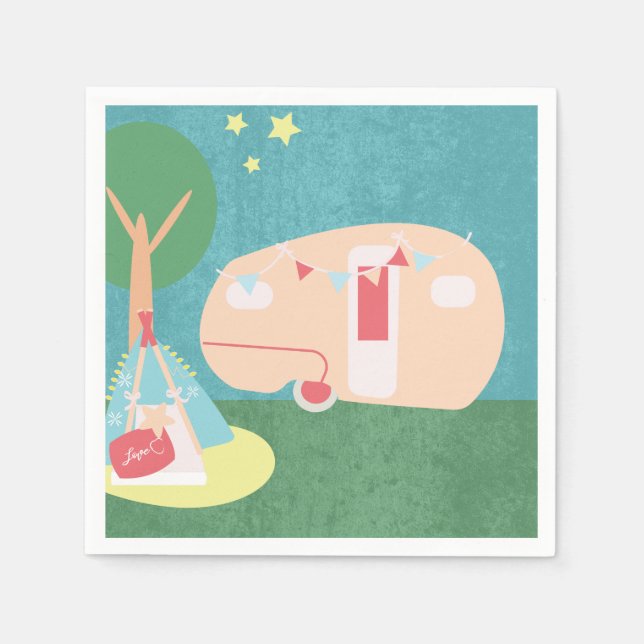 Guardanapo De Papel Campanha Retro Party Stars Noite (Frente)