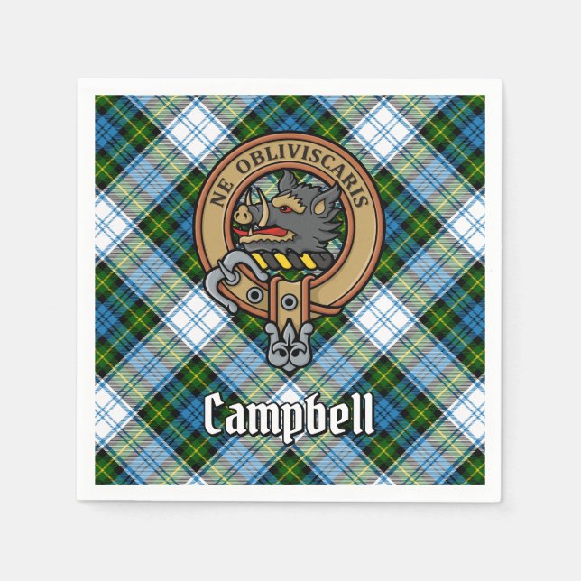 Guardanapo De Papel Campbell Crest over Dress Tartan (Frente)