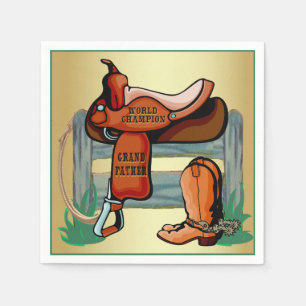 Guardanapo De Papel Campeão de caubói ocidental Avô Saddle Boots