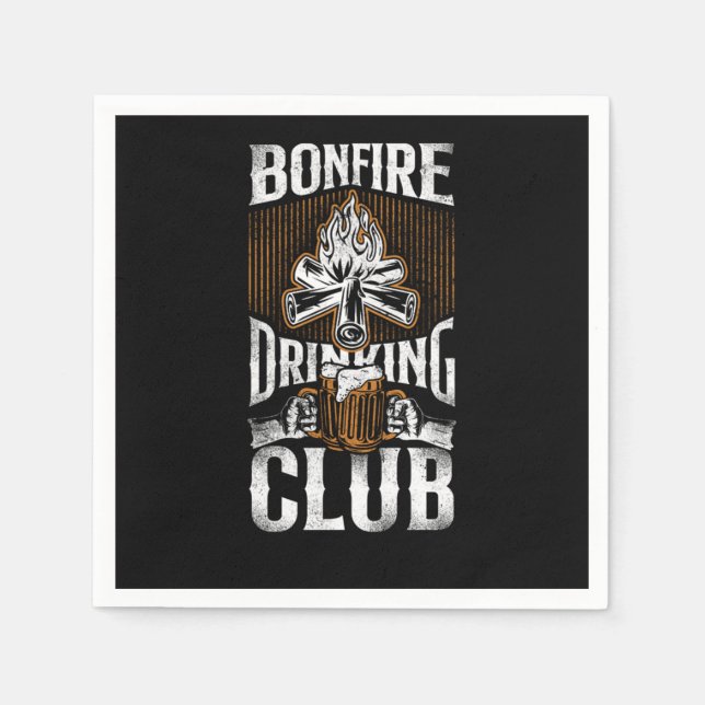Guardanapo De Papel Camping Bonfire Drinking Club Campfire Drunk Alcoh (Frente)