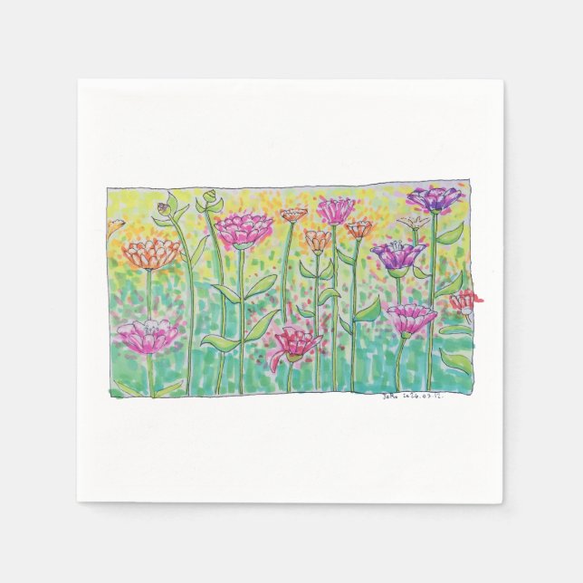 Guardanapo De Papel Campo de Flores (Frente)