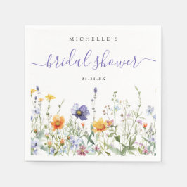 Guardanapo De Papel Campo de Flores Silvestres No Chá de Noiva