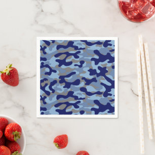 Guardanapo De Papel Camuflagem Azul