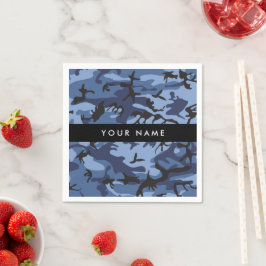 Guardanapo De Papel Camuflagem Azul Marinho Personalize seu nome