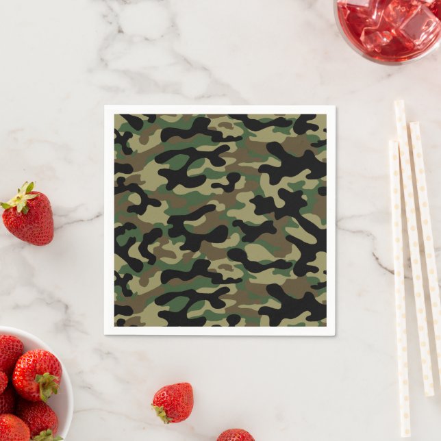 Guardanapo De Papel Camuflagem Caqui Florestal (Insitu)