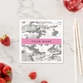 Guardanapo De Papel Camuflagem Cinza Neve de Inverno Personalize seu n