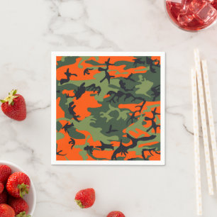 Guardanapo De Papel Camuflagem Laranja e Verde, Militar, Exército