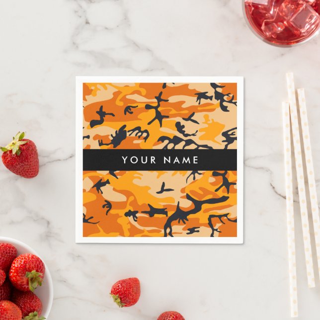 Guardanapo De Papel Camuflagem Laranja Seu nome Personaliza (Insitu)