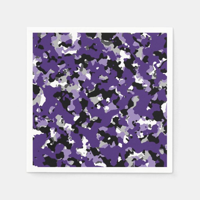 Guardanapo De Papel Camuflagem Preto Roxo Cinza Impressão Camuflagem F (Frente)