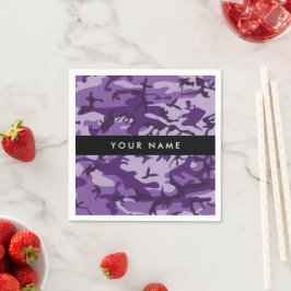 Guardanapo De Papel Camuflagem Roxa Personalize seu nome