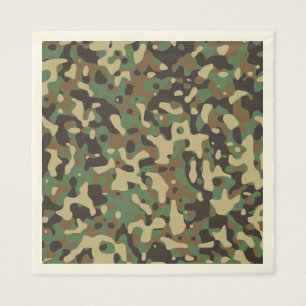 Guardanapo De Papel Camuflagem Verde Marrom Woodland. Camo, seu