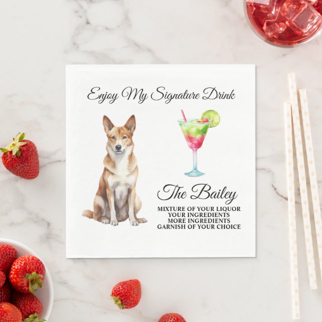 Guardanapo De Papel Canaan Dog Signature Beber Pet (Insitu)