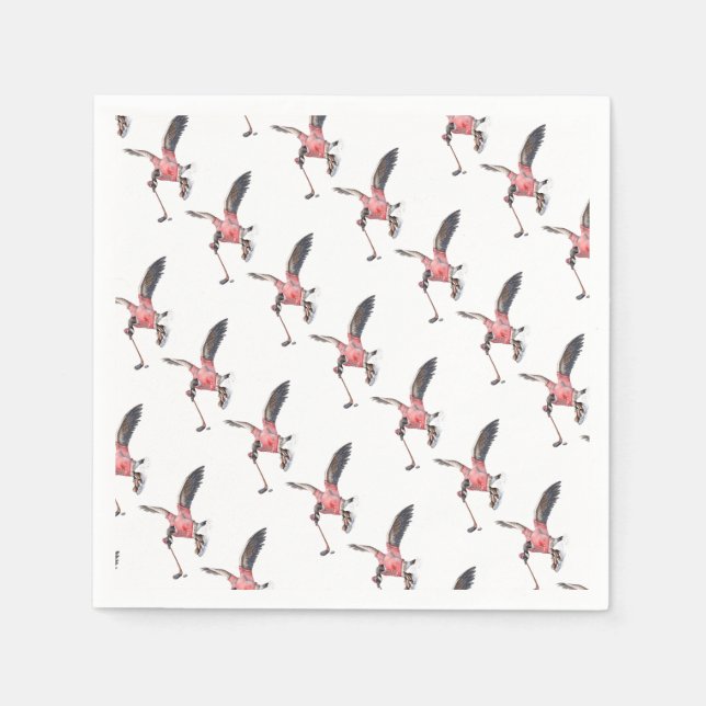 Guardanapo De Papel Canadá Goose Jogando Hóquei (Frente)