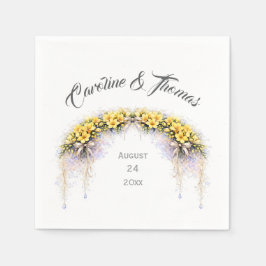Guardanapo De Papel Canary Yellow Romantic Freesia  Floral Wedding