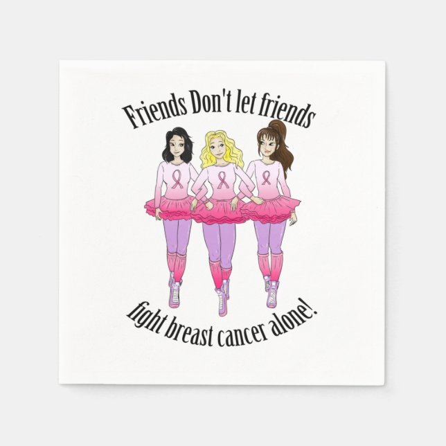 Guardanapo De Papel Cancer da mama: Ninguém luta sozinho (Frente)