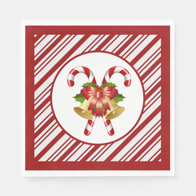 Guardanapo De Papel Candy Cane Christmas  (Frente)