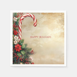 Guardanapo De Papel Candy Cane Christmas Holiday Napkin
