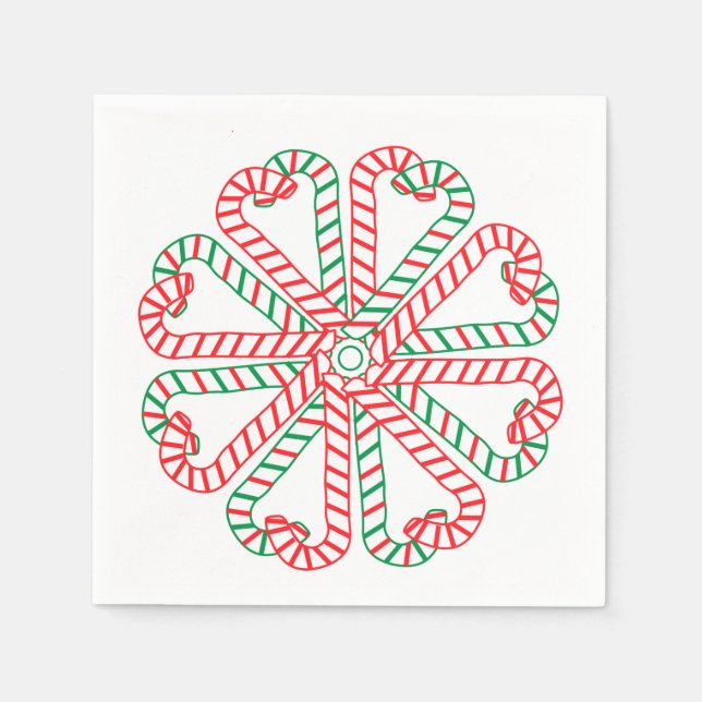 Guardanapo De Papel Candy Cane Design Napkin (Frente)