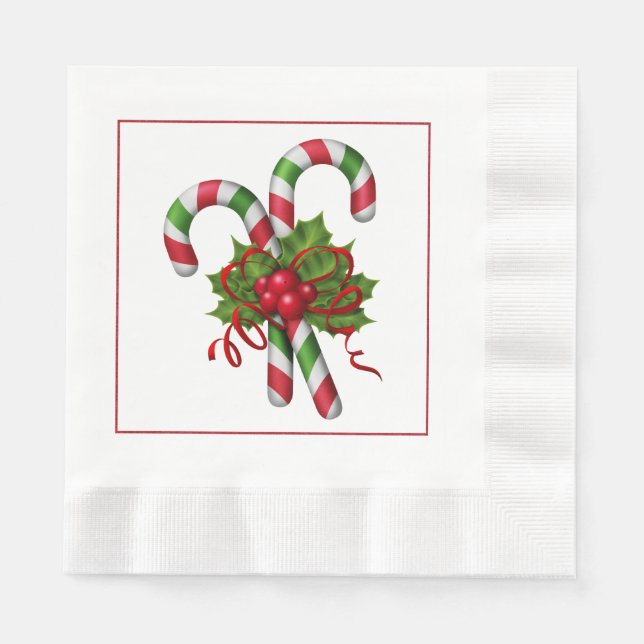 Guardanapo De Papel Candy Cane Papel de Natal Napkins (Frente)