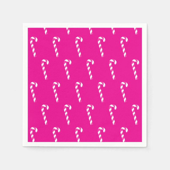 Guardanapo De Papel Candy Cane Red de Natal (Frente)