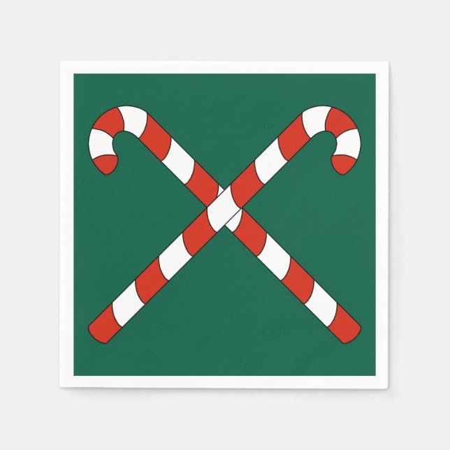 Guardanapo De Papel Candy Canes Crossed (Frente)