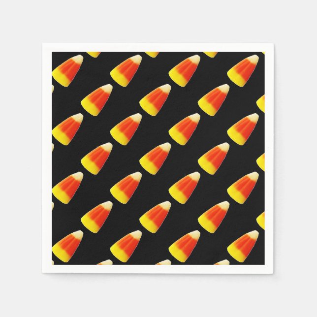 Guardanapo De Papel Candy Corn Halloween Cocktail Napkin (Frente)