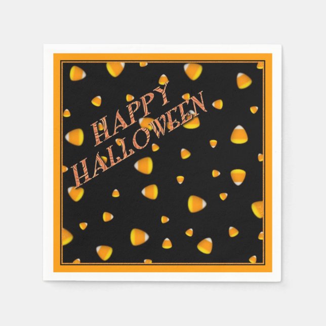 Guardanapo De Papel Candy Corn Halloween Party Napkins (Frente)