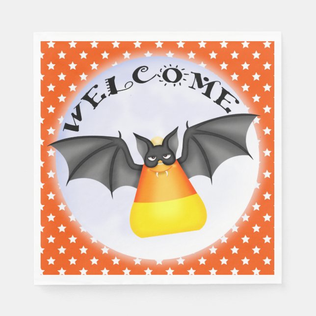 Guardanapo De Papel Candy Corn Vampire Halloween Napkin (Frente)